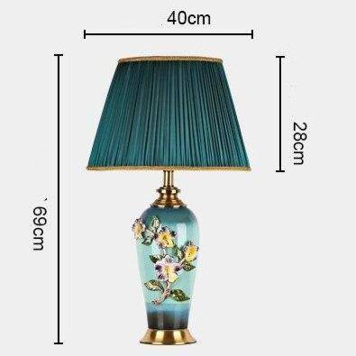 Lampe à poser LED en céramique colorée avec abat-jour style Japonais - vue 3 sur 2