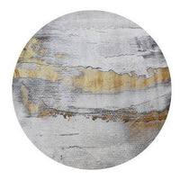 Tapis design rond gris avec tâches dorées Thick E