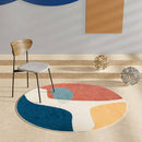 Tapis rond moderne coloré style Fluffy B