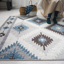 Tapis rectangle marron et beige style Japonais B