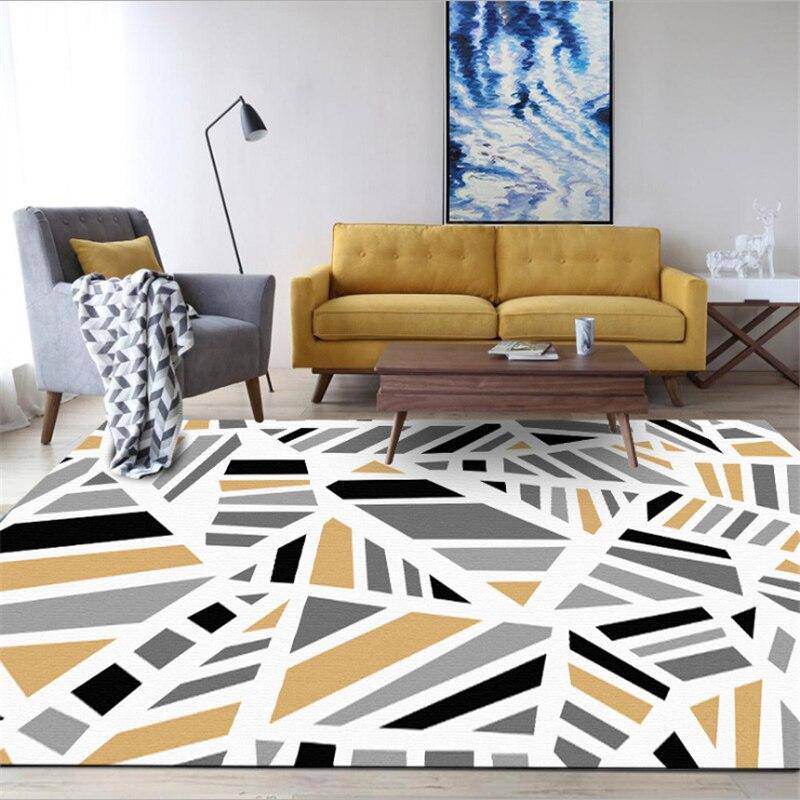 Tapis moderne rectangle à formes géométriques rayées Line - vue 3 sur 5