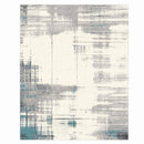 Tapis vintage rectangle gris et blanc Area