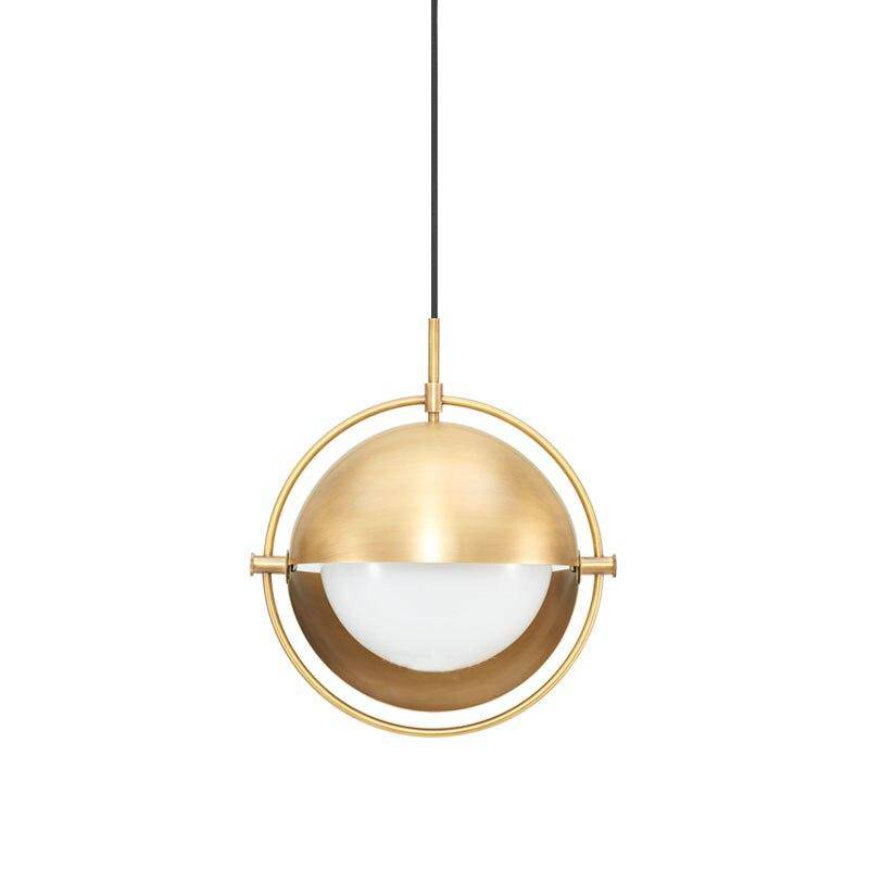 Suspension design à LED avec abat-jour en métal doré style Ball - vue 7 sur 7