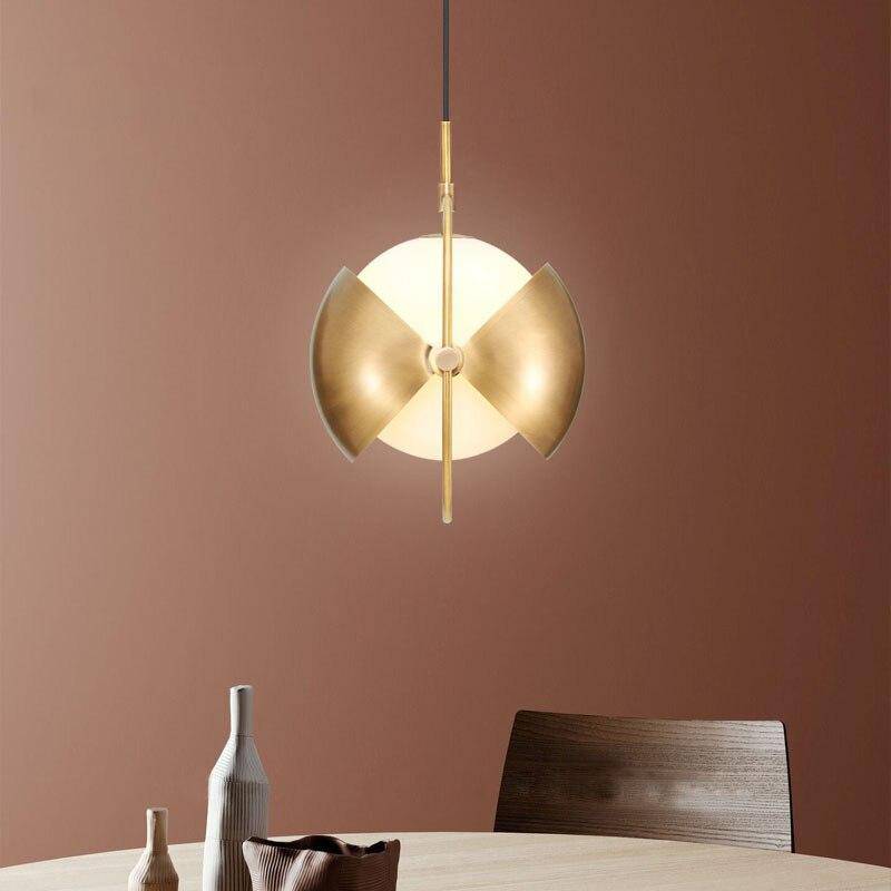 Suspension design à LED avec abat-jour en métal doré style Ball - vue 4 sur 7