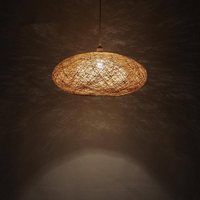 Suspension moderne arrondie en bambou Vintage - vue 3 sur 4