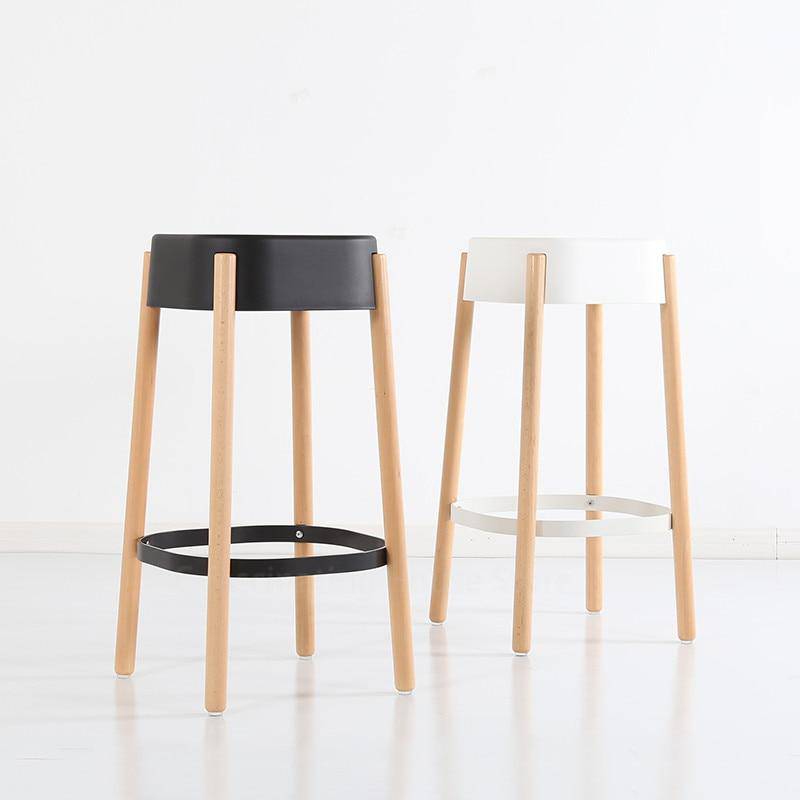 Tabouret de bar scandinave en bois et métal Maguy - vue 4 sur 6