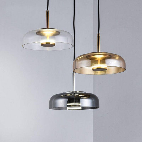 Suspension design arrondie en verre fumé Loft LED