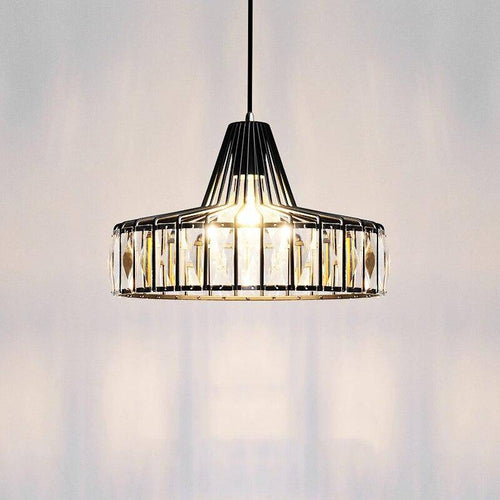 Suspension design LED en verre crystal avec formes géométriques style Hang