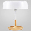 Lampe à poser design LED avec base en bois et abat-jour aux formes arrondies Créative