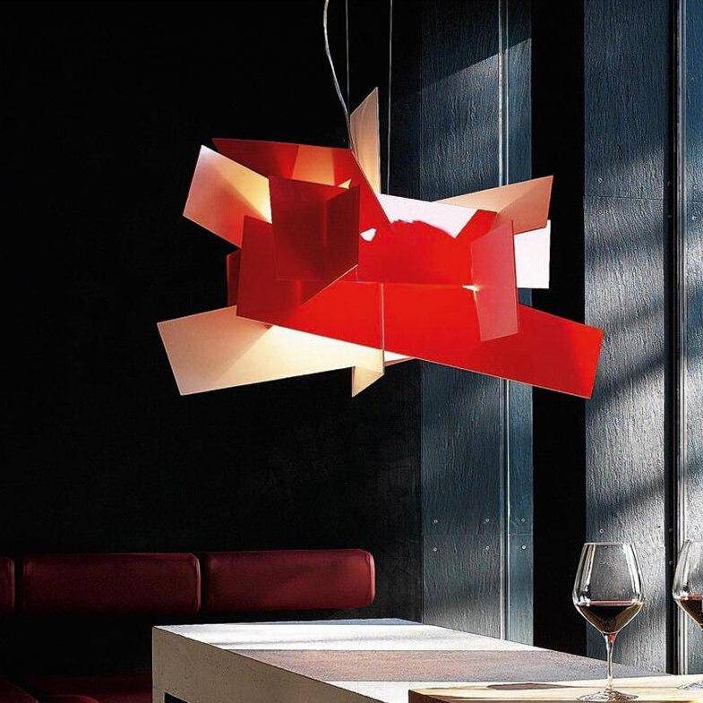 Suspension design LED avec plusieurs plaques colorées Italian Lofty