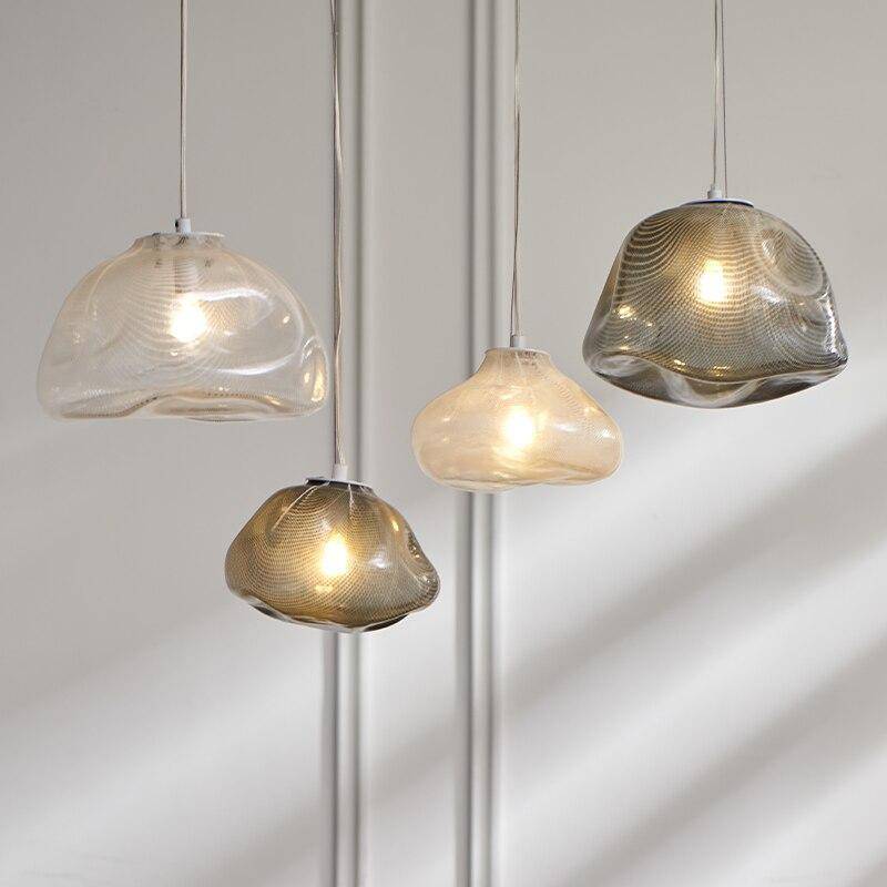 Suspension design LED en verre déformé de couleur Lofty - vue 5 sur 10