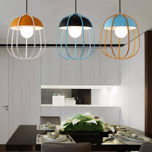 Suspension scandinave LED avec forme de citrouille colorée Hang