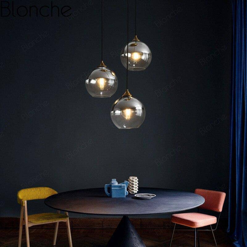 Suspension design LED avec boule en verre fumé Loft - vue 3 sur 15