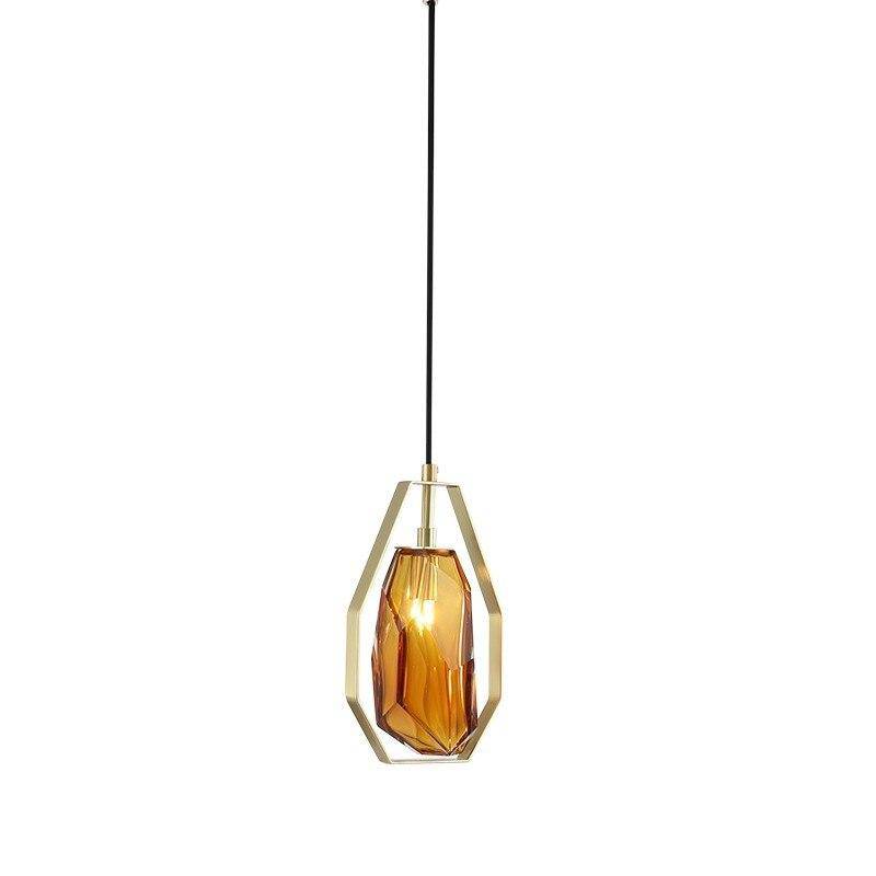 Suspension design LED en verre géométrique de couleurs Coffee - vue 8 sur 8