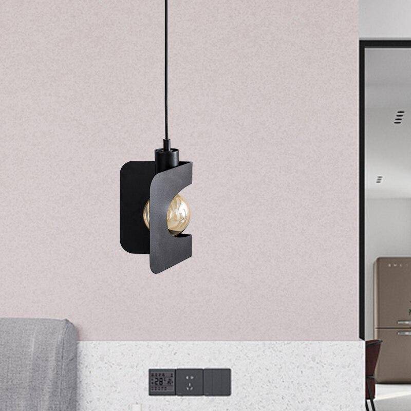 Suspension design à LED abat-jour plié en métal Creative - vue 3 sur 4