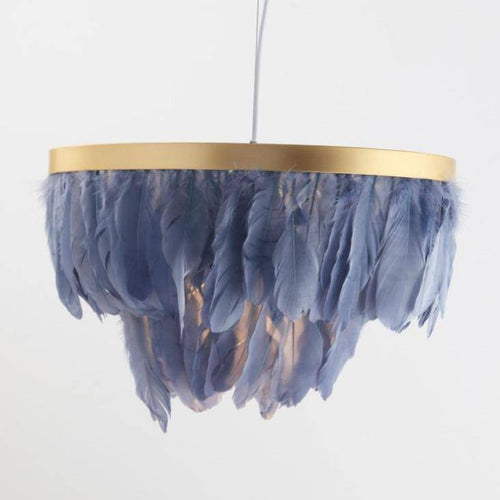 Suspension ovale LED en plumes colorées Hangly
