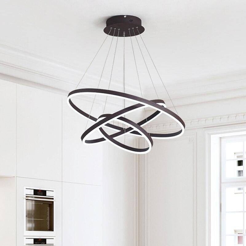 Lustre design cercles entrelacés (noir ou blanc)
