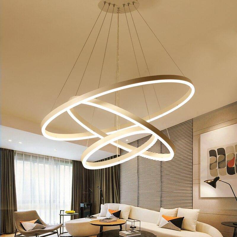 Lustre design cercles entrelacés (noir ou blanc)
