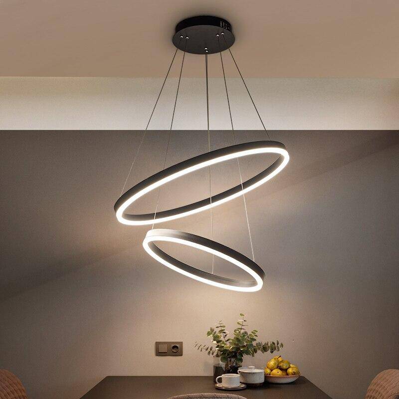 Lustre design cercles entrelacés (noir ou blanc)