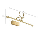 Applique murale moderne LED en métal doré style bois de cerf