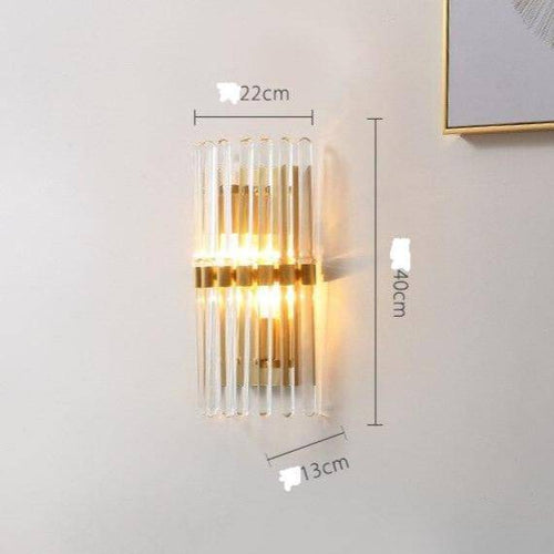 Applique murale design LED dorée en verre cristal luxury
