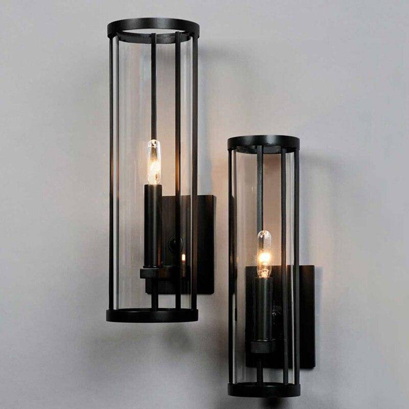 Applique murale LED avec cage en métal noir retro - vue 4 sur 4