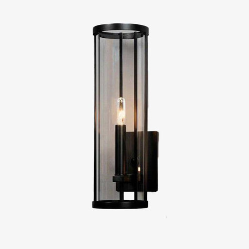 Applique murale LED avec cage en métal noir retro
