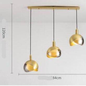 Suspension design à LED avec abat-jour en verre et métal doré - vue 9 sur 10