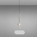 Suspension design à LED cylindrique en verre
