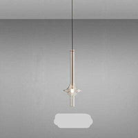 Suspension design à LED cylindrique en verre