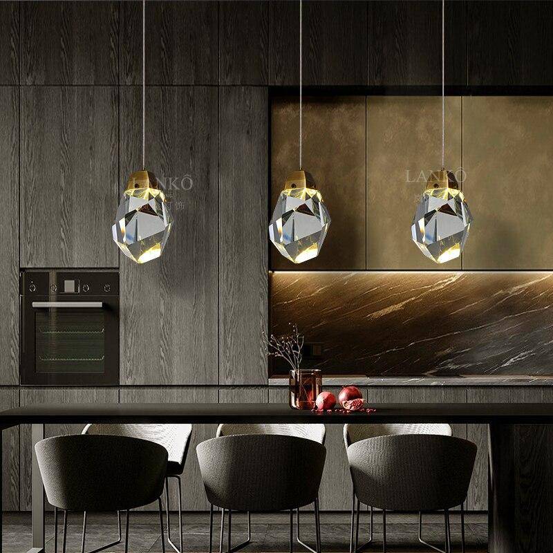 Suspension design LED avec cristal en verre Luxury - vue 3 sur 6