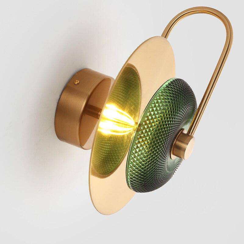 Applique murale design à LED avec disque en métal doré - vue 4 sur 6