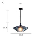 Suspension design à LED avec abat-jour en verre coloré