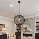 Suspension moderne LED avec boule en métal noire