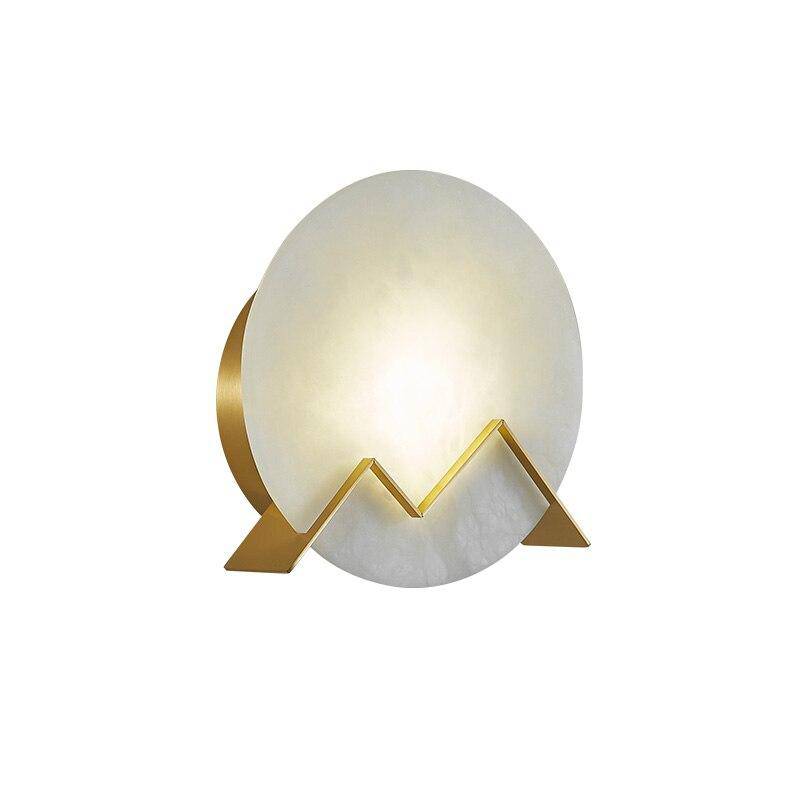 Applique murale design LED avec cercle en marbre et métal doré - vue 5 sur 5