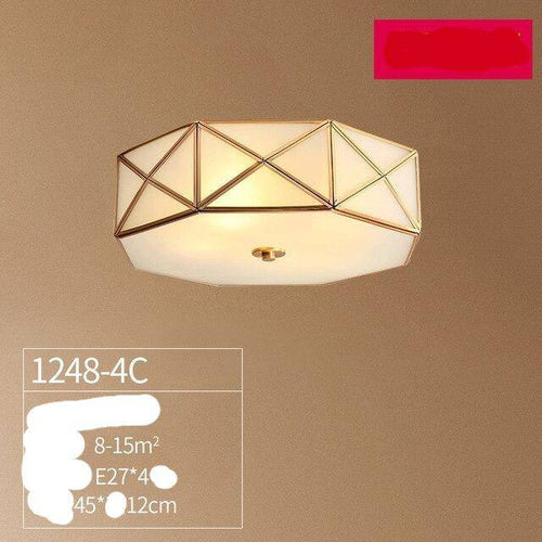Plafonnier rétro LED doré de forme octogonale en métal