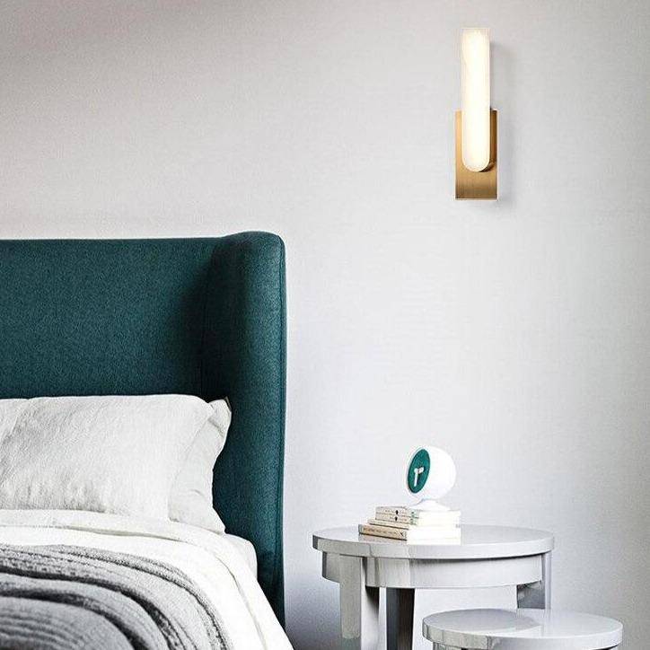 Applique murale design LED allongée avec abat-jour en marbre arrondi - vue 5 sur 10