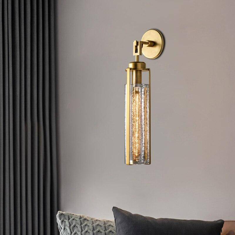 Applique murale design à LED en métal rétro et verre luxury - vue 3 sur 4