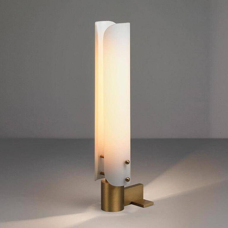 Lampe à poser design LED en cuivre avec double abat-jour arrondi Luxury - vue 3 sur 4