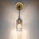 Applique murale design LED dorée avec abat-jour en verre cristal