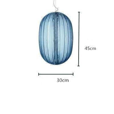 Suspension design LED avec abat-jour en verre coloré