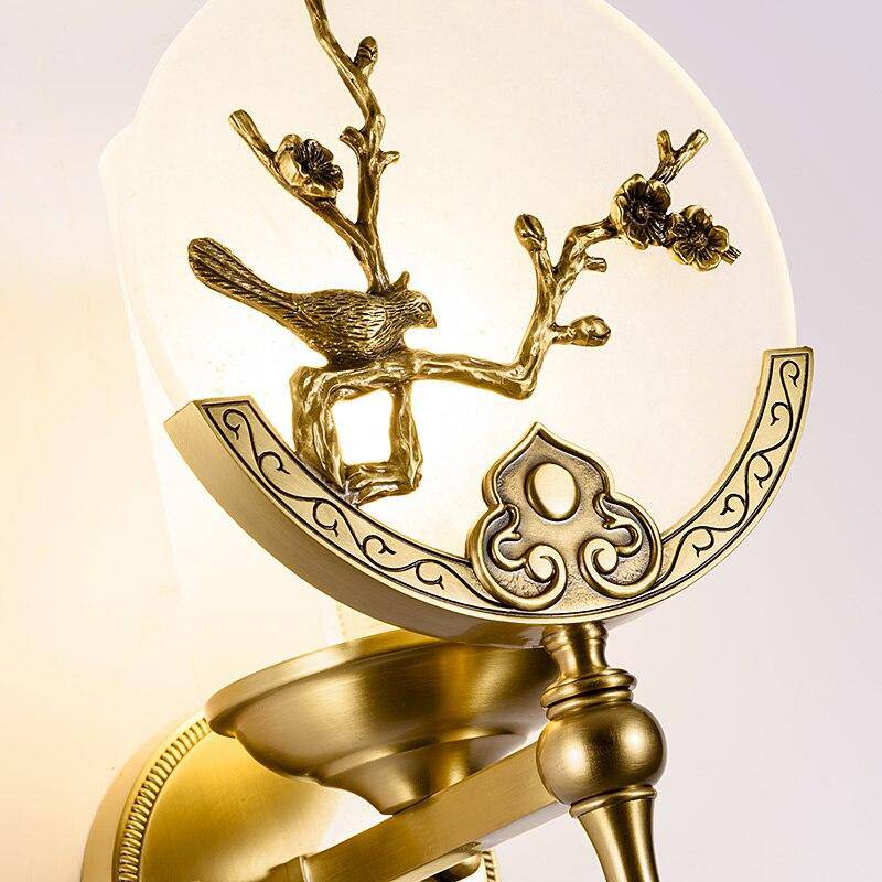 Applique murale LED en marbre avec plusieurs motifs dorées - vue 6 sur 7