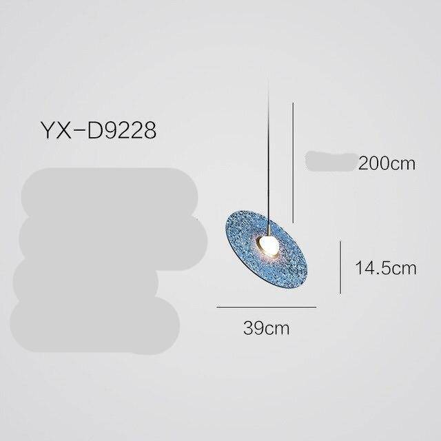 Suspension design à LED avec disque en marbre coloré