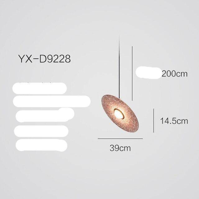 Suspension design à LED avec disque en marbre coloré