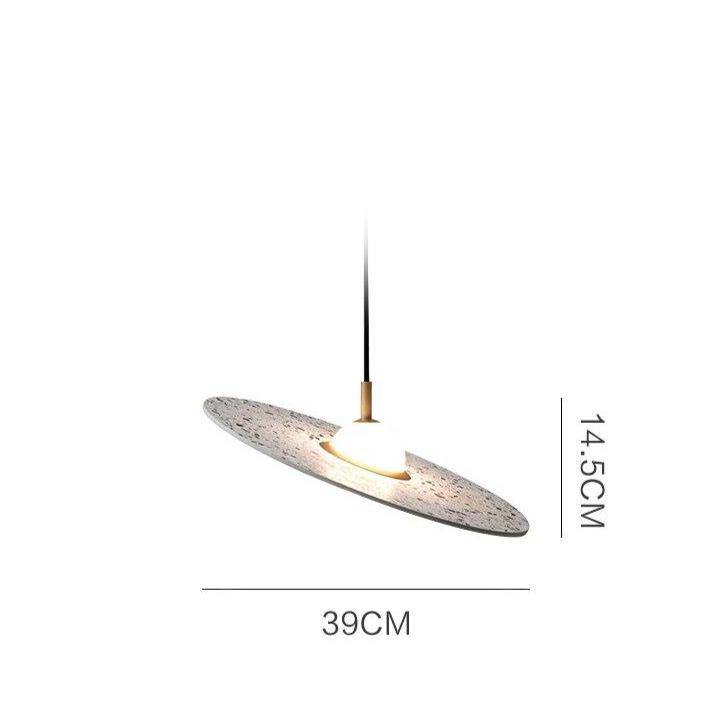 Suspension design à LED avec disque en marbre coloré
