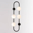 Applique murale design LED avec anneau métal et boule en verre