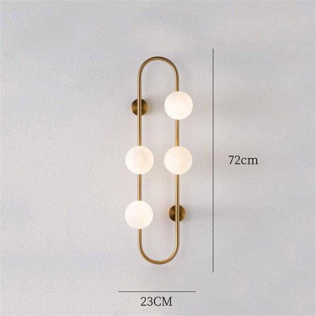 Applique murale design LED avec anneau métal et boule en verre - vue 10 sur 10