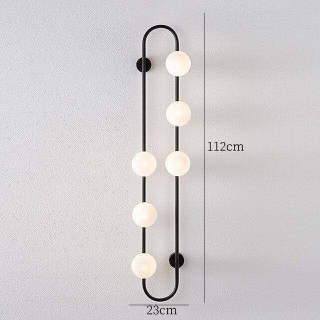 Applique murale design LED avec anneau métal et boule en verre - vue 8 sur 10