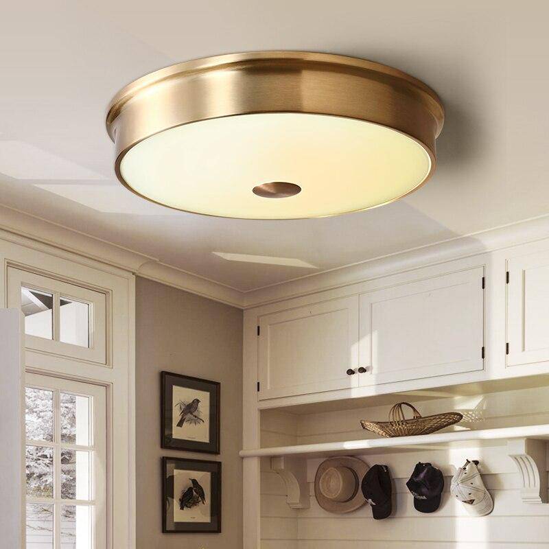 Plafonnier design LED rond en métal doré - vue 5 sur 4