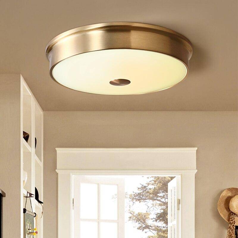 Plafonnier design LED rond en métal doré - vue 4 sur 4